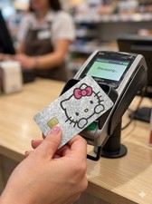 SILVER Sparkle Glitter Look Hello Kitty Credit Debit Bank Card Skin CoverSticker