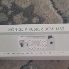 Non-Slip Rubber Computer Desk Mat, Patterned, White/Multicolor 13.8x23.6in