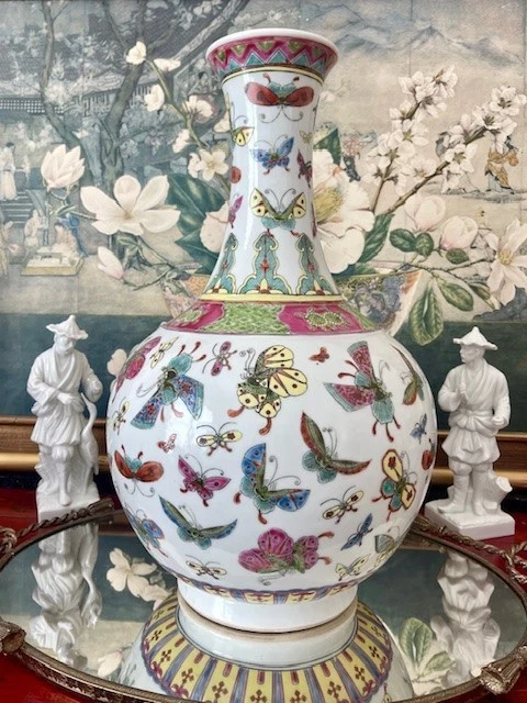 中国蝴蝶花瓶中国古董花瓶| eBay