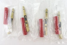 Switchcraft M642/2-2  1/4in Plug Stereo Red, Set of 4- NOS, Free Shipping