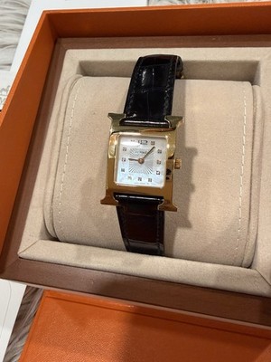 Hermes Heure H Watch 25mm Small Model with diamond and Alligator