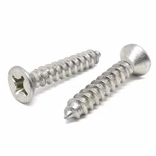 #12 Stainless Phillips Flat Head Self Tapping Screws (Choose Length & Qty)