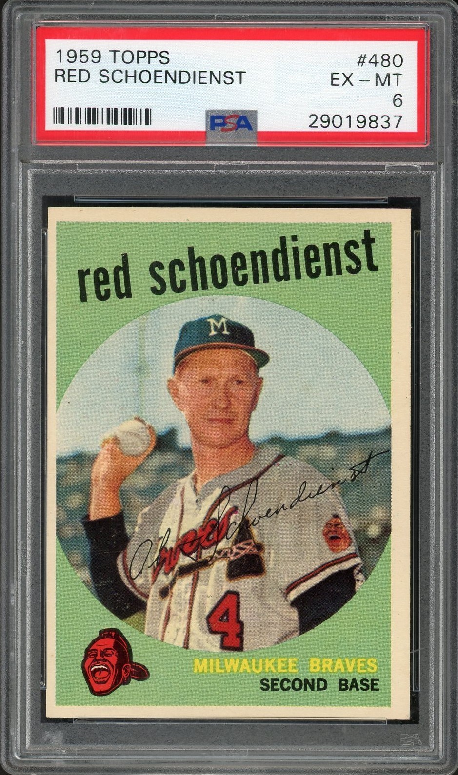 1959 Topps Red Schoendienst #480 (BRAVES) PSA 6