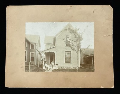 PERU INDIANA  GENEVA CORRELL HOME 180 E 6TH STREET 1910s FAMILY HOUSE PHOTOGRAPH
