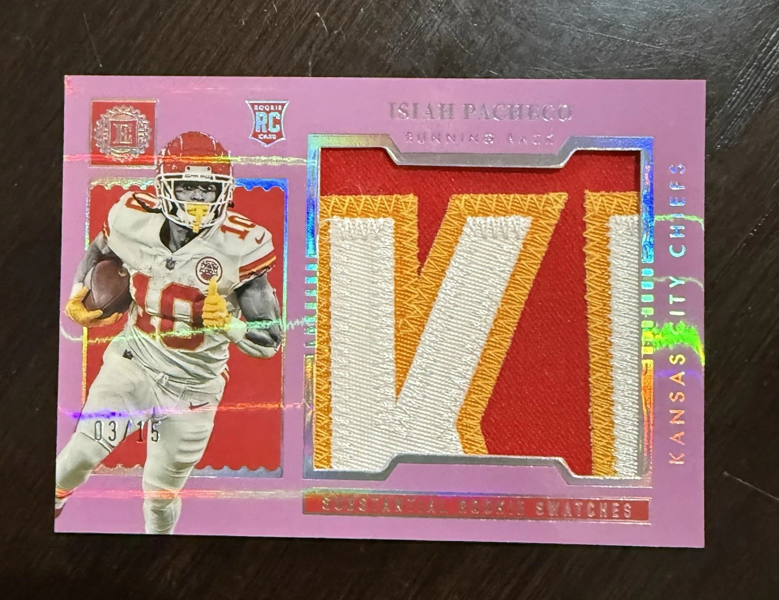 Isiah Pacheco Panini Encased Substantial Rookie Swatches #SS38 Pearl