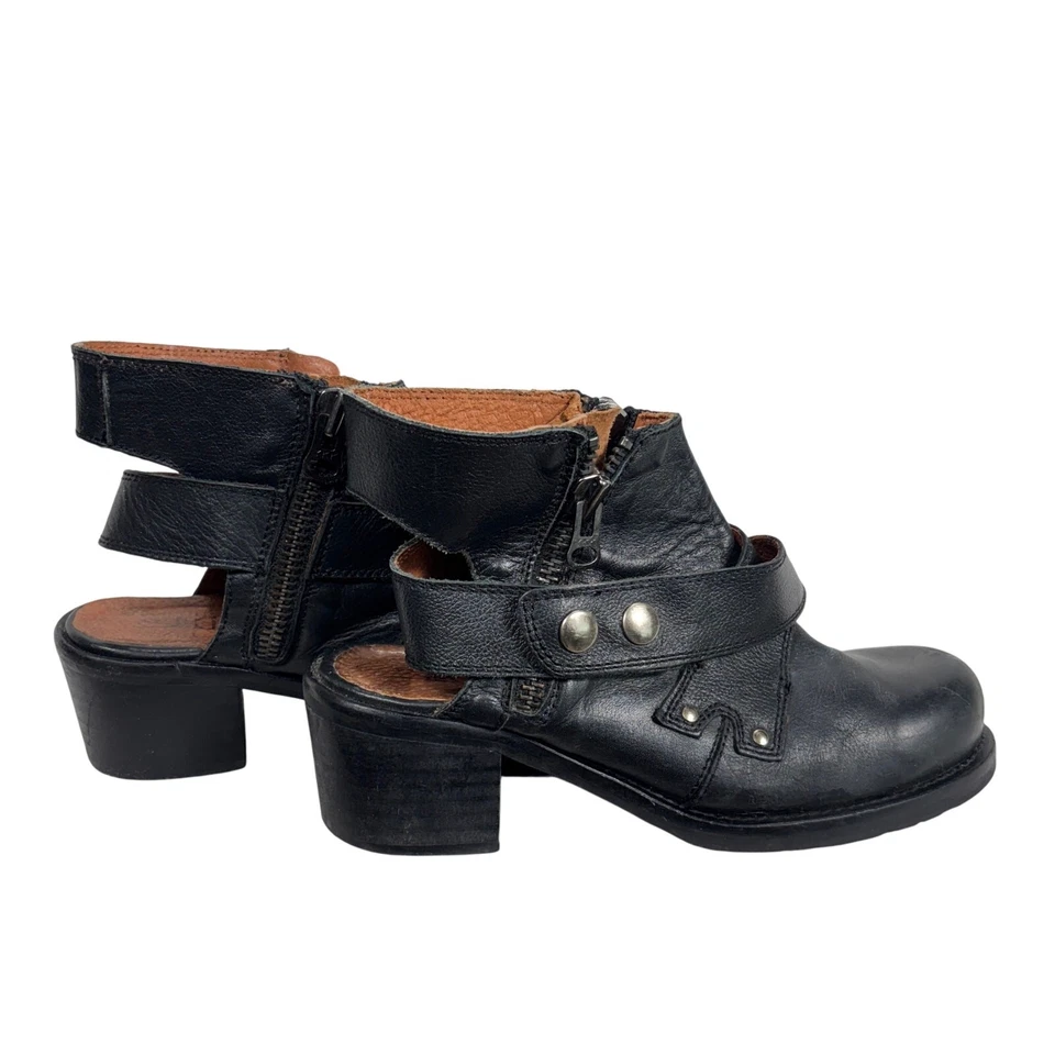 SIXTYSEVEN Botines Moto Cuero Negro Zuecos Hebilla con Tirantes Talla 39 Mujeres 8-8.5 Foto 2 de 4