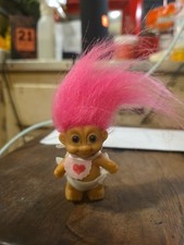 Russ Troll Baby With Heart Bib And Diaper 2   Vintage Troll Doll Valentine's    