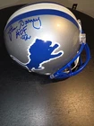 Lem Barney Signed F/S Replica Lions Helmet with HOF '92 Inscription schwartz