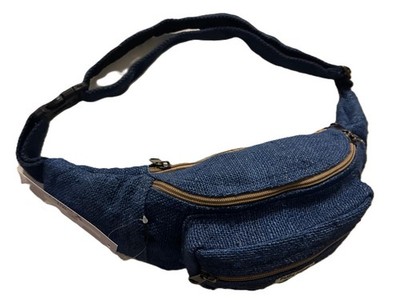 Hippie Bauchtasche aus reinem Hanf - handgefertigte Vintage Bauchtasche - verstellbarer Bund