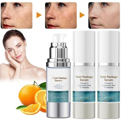 1-3pc Total Package Serum, All-In-One Vitamin C, Hyaluronic Acid, Peptides Serum