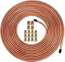 1/4" Tubing Kit 25 Ft. of 1/4 Flexible Copper Coated Brake Line Tube Roll New