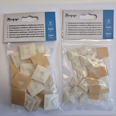 Kopp Befestigungssockel für Kabelbinder bis 5,5 mm, selbstklebend, anschraubbar