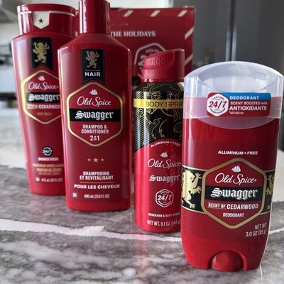 Old Spice Men Grooming Gift Set Body Wash-Spray-Deodorant Shampoo & Conditioner