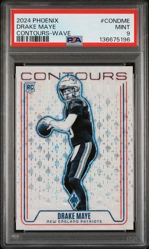 2024 Panini Phoenix - Contours Drake Maye #CON-DME Wave (RC) PSA 9