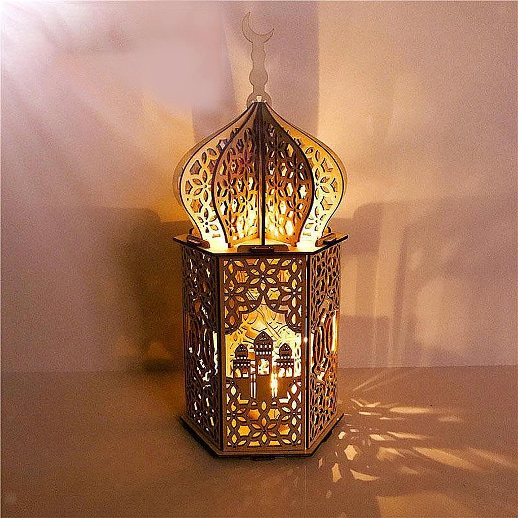 Lantern with led lights inside outlet