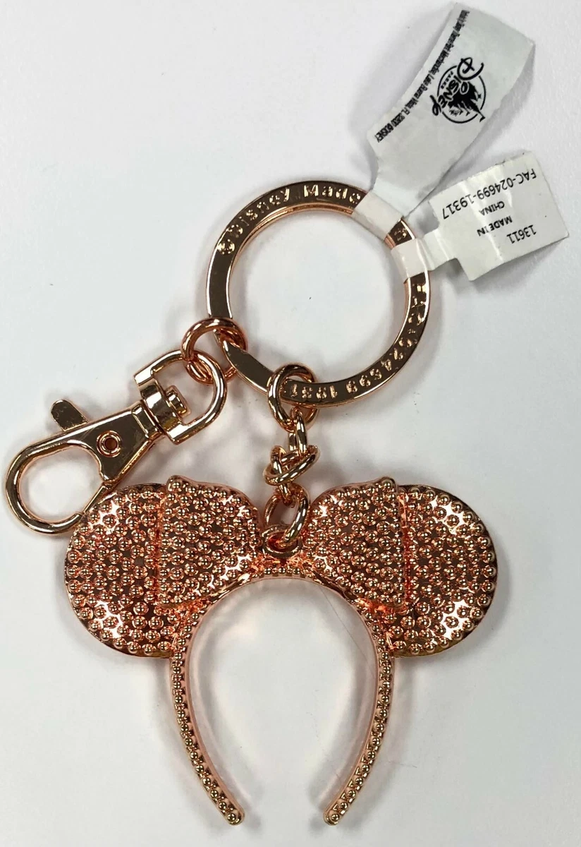 Rose gold minnie ears keychain clearance