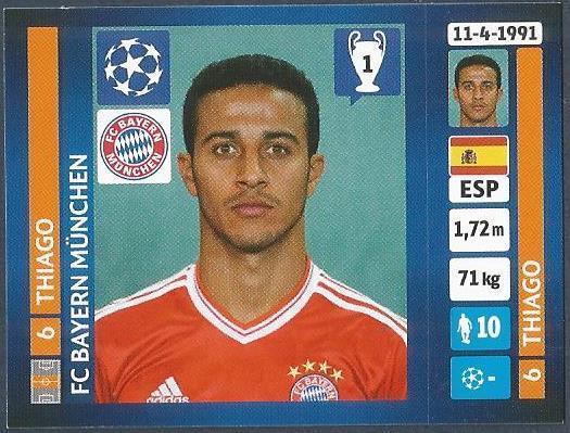 PANINI UEFA CHAMPIONS LEAGUE 2013-14- #239-BAYERN MUNICH-THIAGO