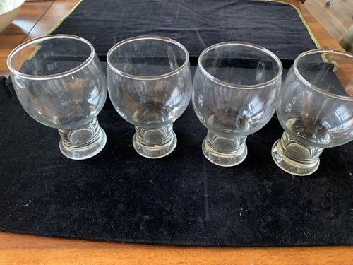 Set of 4 VTG Federal Glass Home Entertainment Stout Beer Glasses Hollow Base
