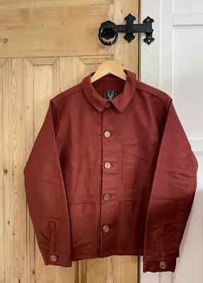 Made In England Moleskin 100% Baumwolle Chore French Workwear Jacke - Rostbraun
