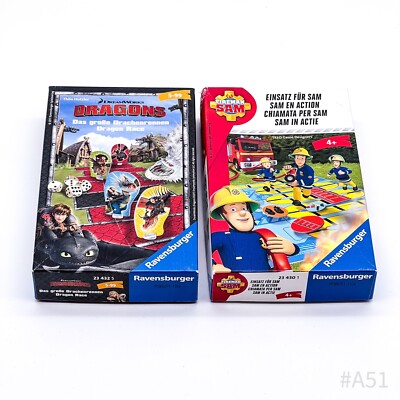 2x Ravensburger Spiele: Dragons (das große Drachenrennen) & Feuerwehrmann Sam 