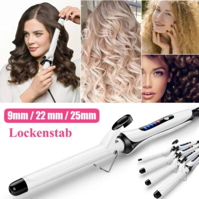 MARKENLOS Profi Lockenstab 9mm~25mm Lockenwickler Keramik Lockenstab Kleine Locken LCD
