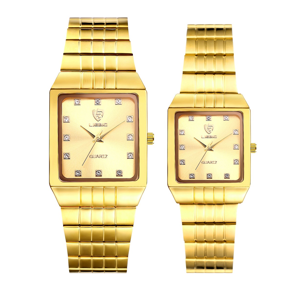 Luxury Gold Square Quartz Watch Stainless Steel Bracelet Waterproof 30M Scotty 9153b - Luxury Quartz Watch for Lady with Square Dial main image 3