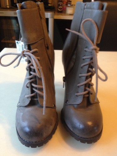 NEXT KHAKI HEELED MILITARY BOOTS SIZE 5 