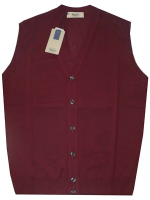 Gilet Maglia Elegante Bordeaux MAGLIA UOMO Smanicata Lana Merino