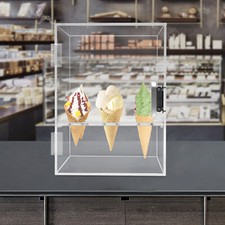 Acrylic Ice Cream Cone Holder /Waffle Cone Storage/ Counter Top Display Stand US