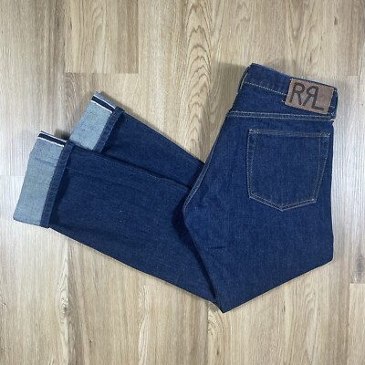 RRL Double RL Selvedge Denim Jeans Mens 32x32 Slim Straight Blue 