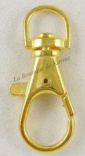 10 ATTACHES FERMOIRS MOUSQUETONS METAL DORE PORTE CLEFS CLES - BIJOUX PERLES