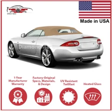 Fits Jaguar XK XKR Convertible Top & Heated Glass Window Tan Twillfast 2007-15
