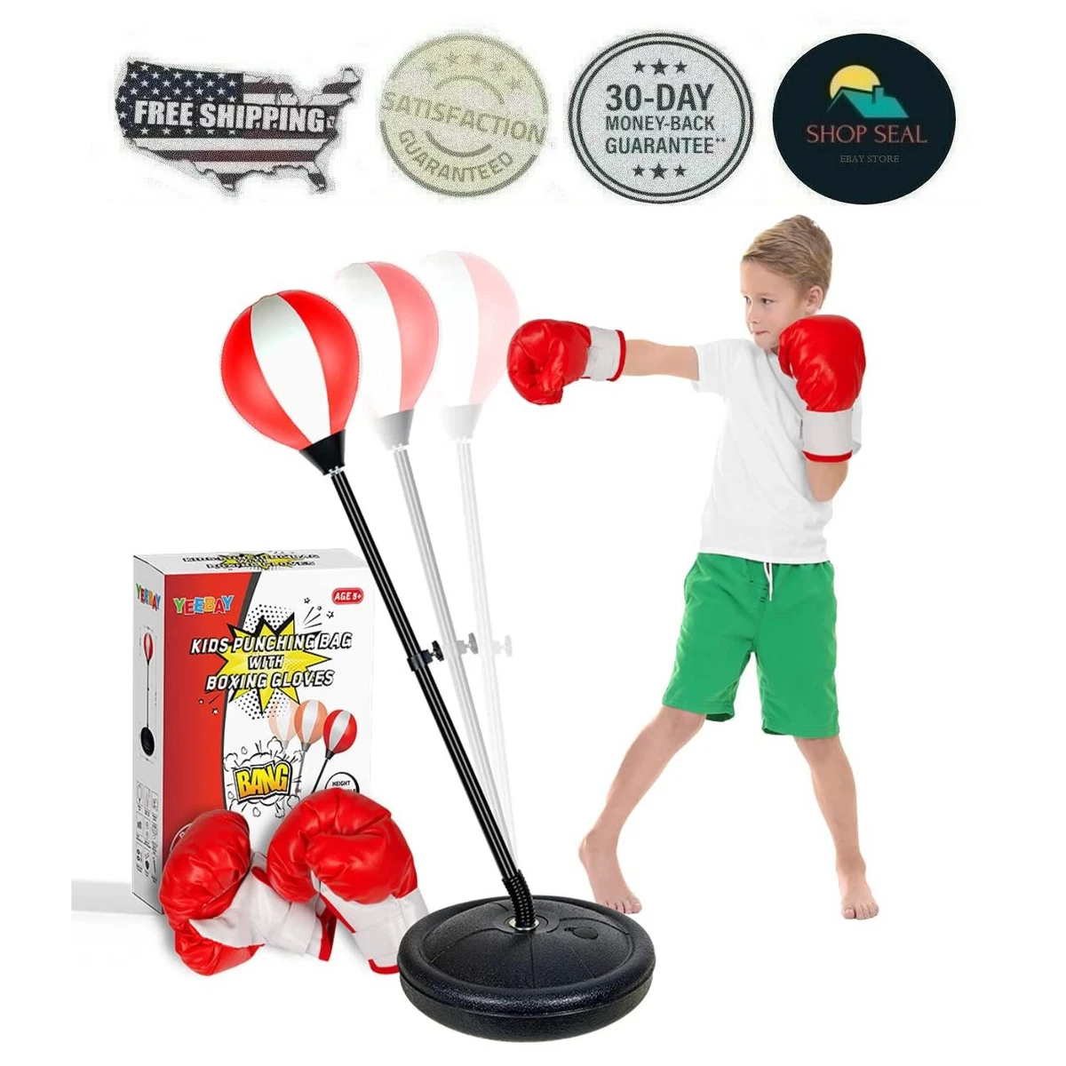 Saco de boxeo para niños, bolsa de boxeo inflable con bomba de mano  incluida, regalos para