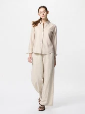 UNIQLO Premium Linen Shirt S-3XL Long-Sleeve Collared Relaxed Women 475647