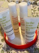 Lot of 4 THIS WORKS Travel Size Toiletries 2 shampoos/2 shower gels 0.9 fl oz ea
