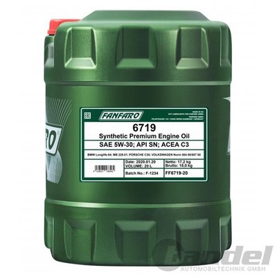 20 LITER FANFARO MOTORÖL 6719 O.E.M. 5W-30 API SN ACEA C3 MB 229.51