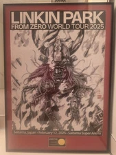LINKIN PARK From Zero World Tour Poster - Saitama Japan CUSTOM DISPLAY FRAME