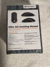 Cyberpower PC Elite M2 Wired Black Gaming Mouse RGB 6-Color w/ 6 Buttons NEW