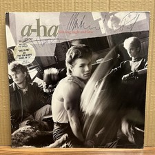 A-Ha Hunting High And Low Album LP Signed Autographed by Band 1985 Morten Harket