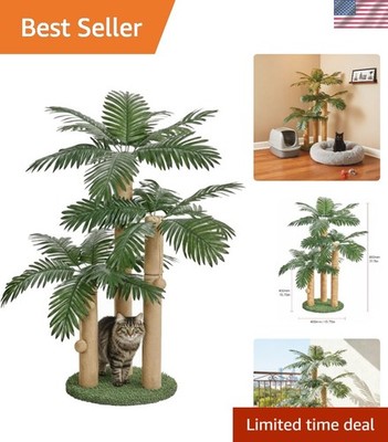 Lush 31.5-Inch Cat Scratching Post with Interactive Toys for Indoor Cats