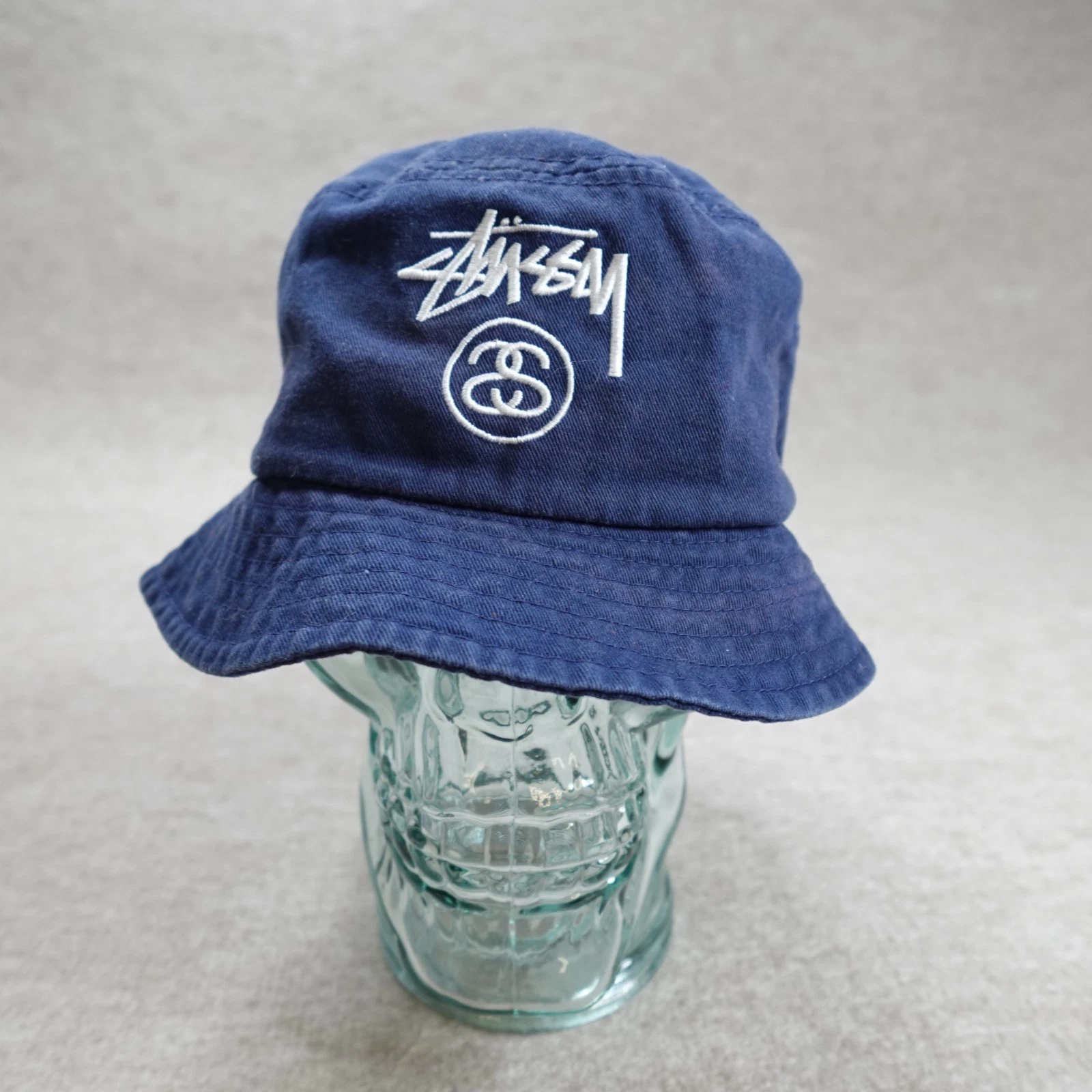 Stussy Bucket Hat Blue Embroidered Vintage