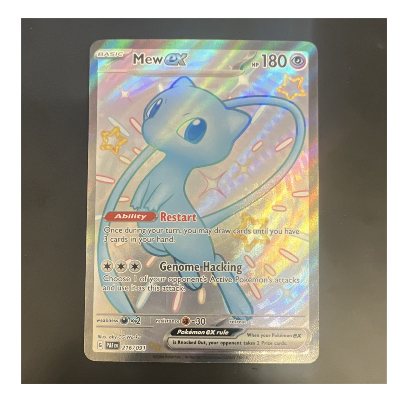 Pokémon TCG Mew ex Secret Rare Holo Full Art SV Paldean Fates 216/091
