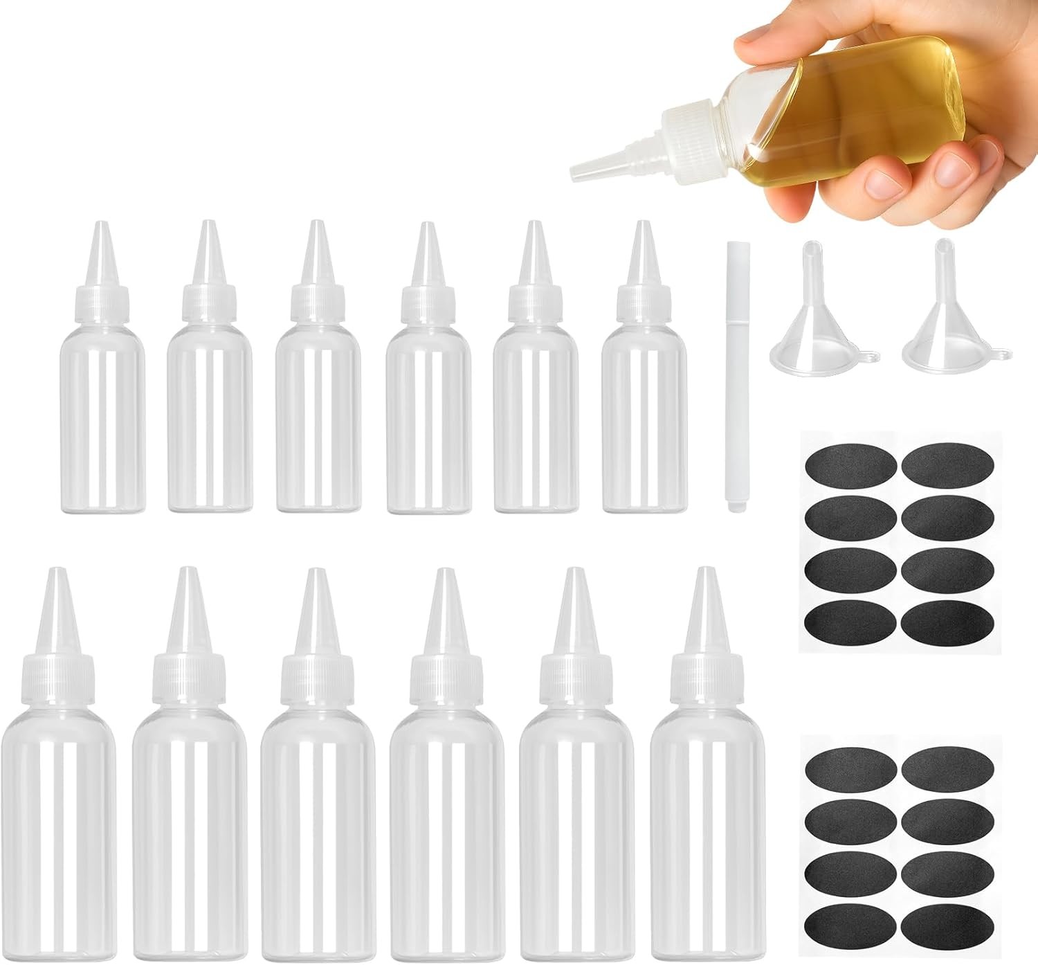 12 Stück Quetschflaschen Klein Squeeze Flasche, Spritzflaschen, Soßenflaschen mi