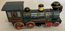 Vintage 1960s Western Tin Litho Locomotive Train Modern Toys Japan- Untested 