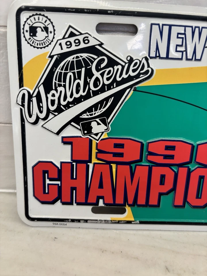 Vintage New York Yankees 1996 World Series Champions Metal License Plate - Image 2 of 4