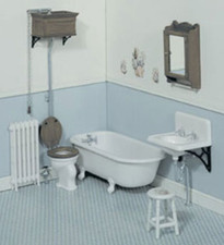 Chrysnbon Dolls House Victorian Bathroom Furniture  Model Kit, 1:12th Scale