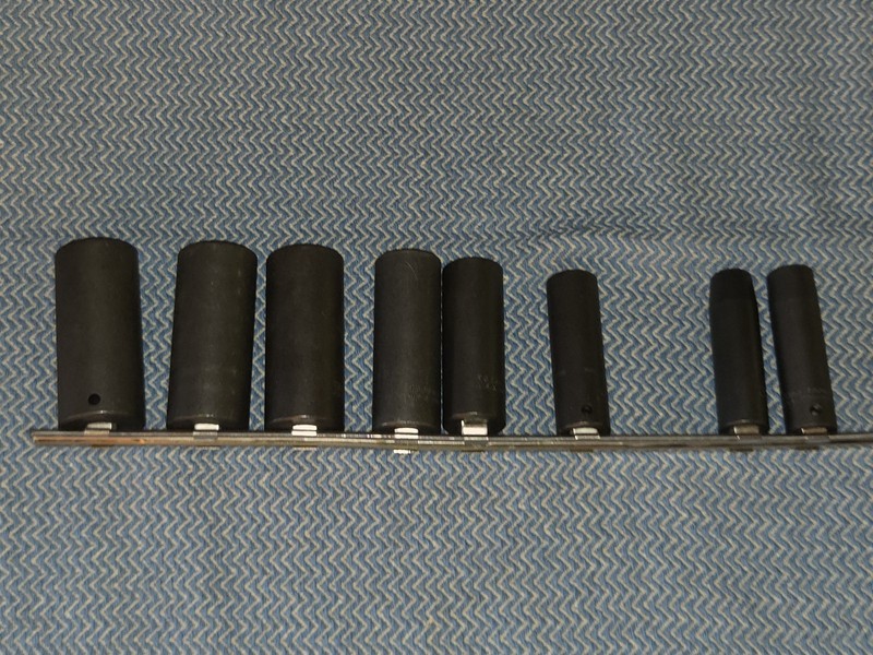 Stanley Proto 8 Piece 6 Point 1/2" Drive Deep Impact Socket Set USA