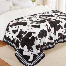 Electric Heating Blanket Cow Print 10 Heat Levels Dual Control Fast Warm
