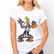Disney Goofy T-Shirt , Skeleton Funny Halloween Pumpkin