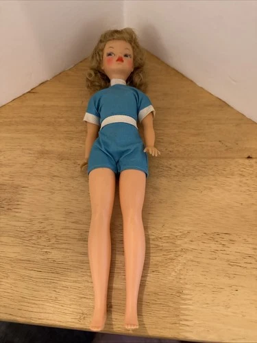 1962 Ideal Tammy Doll BS-12 Honey Blonde Hi-Color Cheeks Blue Jumper